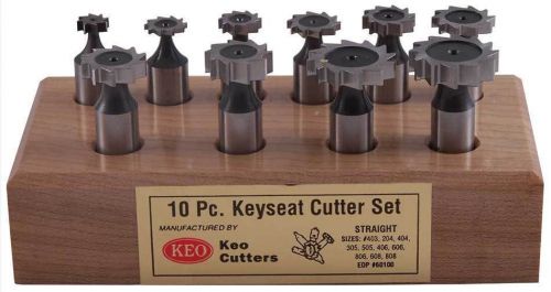 10 Pcs. Keo American Standard Straight Teeth Woodruff Keyseat Cutters Set