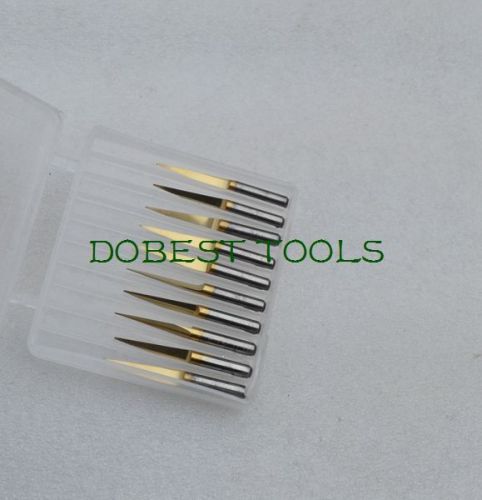 10pcs titanium coated carbide pcb engraving cnc bit router tools 15degree 0.5mm for sale