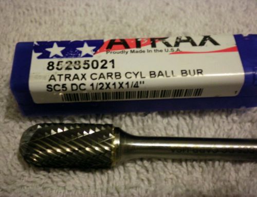 Atrax carbide cylinder ball  burr 1/2&#034;  x 1&#034; x 1/4&#034;. for sale