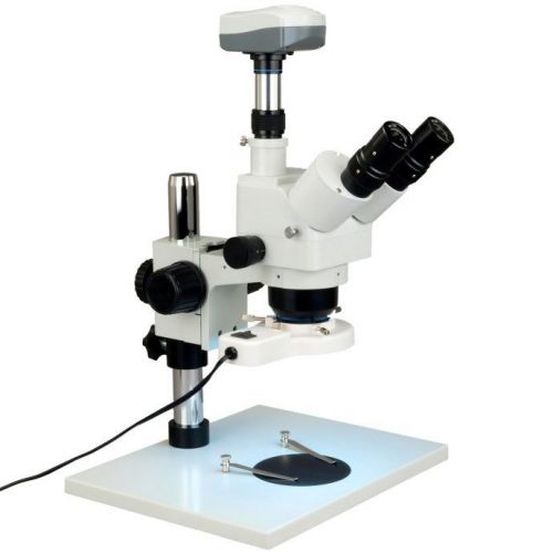 5x-80x zoom trinocular stereo microscop+5mp camera+8w fluorescent ring light for sale