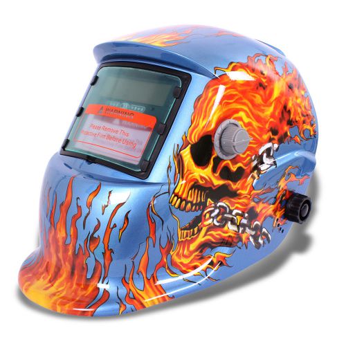Solar Auto Darkening Welding Helmet Arc Tig Mig Mask Grind Welder Skull Mask KJ