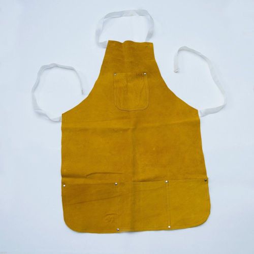 Split leather welding safety apron with pockets for sale