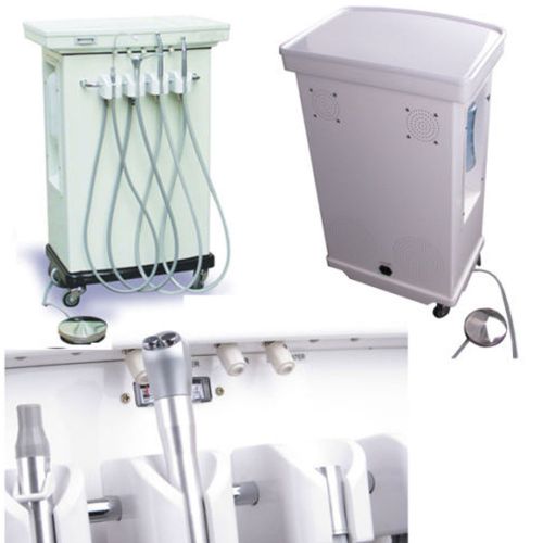 Portable deluxe dental unit delivery cart self contained oilless compressor for sale