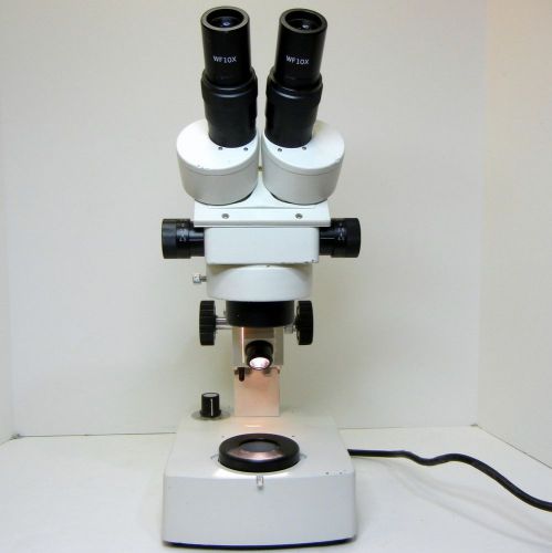 Fisher stereomaster 45x stereo zoom microscope + lighted desk stand nice! #103 for sale