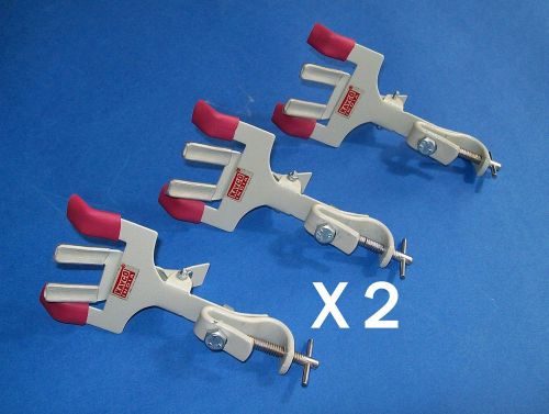 Burette clamp lot of 6, burette holder,clamp fisher type 6 pc, lab equipments, for sale