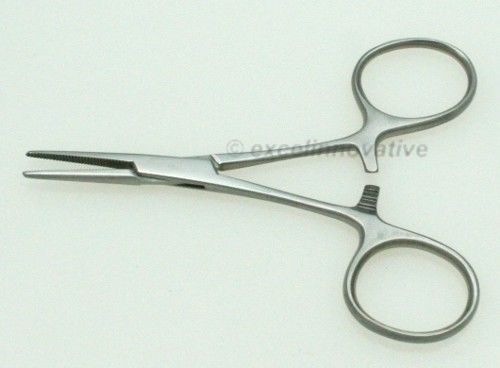 2 Hartman Mosquito Forceps 3.5&#034; Straight Serrated Jaws, Stainless