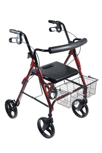 Drive Medical D-Lite Rollator, Red