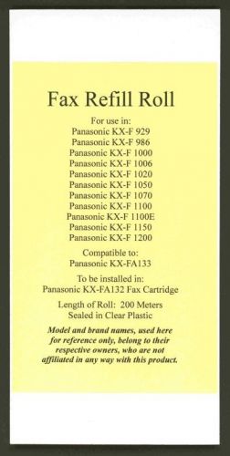 KX-FA133 Fax Film Roll for Panasonic KX-F929 KX-F986 KX-F1000 KX-F1100 KX-F1200