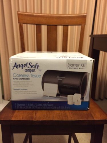 Tissue Dispenser and Angel Soft ps Tissue Start Kit, 4750 Sheets, 4 Rolls/Carton