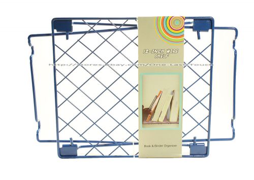 Book &amp; binder organizer 12 inch stackable blue metal wire shelf locker new! for sale