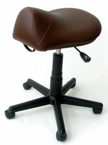 SADDLE STOOL CHAIR (S116 BROWN OSTRICH PRINT)