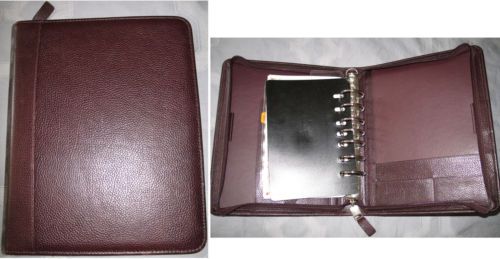 Franklin Quest Covey leather planner top grain leather binder organizer