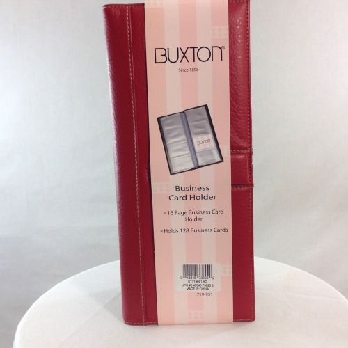 BUXTON BUSINESS CARD HOLDER,NWT,RED,16PG.HOLDS 128!!