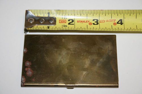 WOW Vintage Solid Brass Small Pocket Business Card Holder Rare