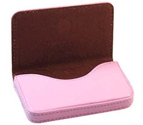 Leatherette Magnetic Business Name Credit Card Case Holder Wallet Pink B37P