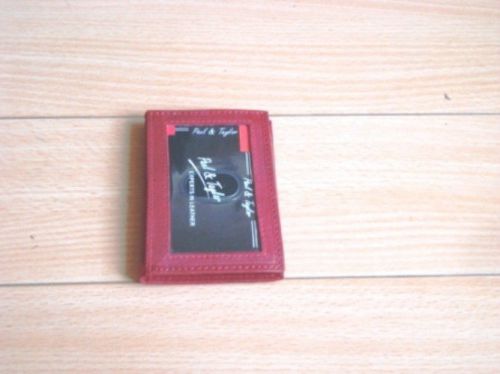 Leather Credit Card &amp; Business Card Holder Wallet (Red Color)