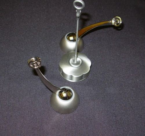 3pc polished silver-tone note/photo holder desk accessory,adjustable placement for sale