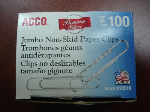Acco Jumbo Non-Skid Paper Clips 100pk.