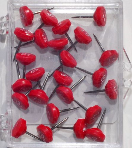 Numbered Map Tacks - Red With White numbers (4 boxes of 25: numbers 1-100)
