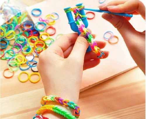 DIY Creativity Hand Chain Colorful Rubber Bands Colorful Elastic Birthday Gift
