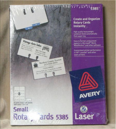 Avery Rotary Cards 5385 unopened rolodex printable sheets