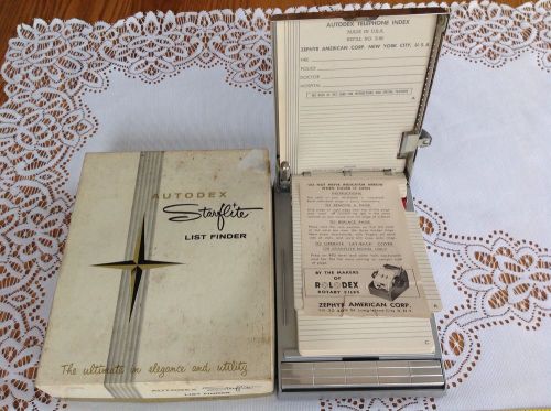 Autodex rolodex starflite list finder nos ultimate in elegance &amp; utility boxed for sale