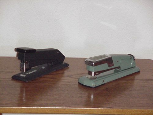 Lot of 2 Vintage OAKLAND SCHOOLS Desk Staplers