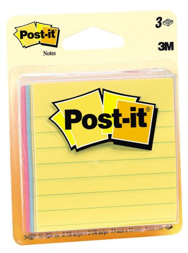 3m 3&#034; x 3&#034; 50 sheet lined ultra colors post-it note for sale