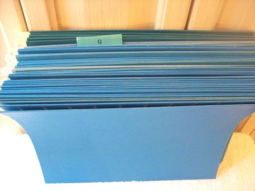 34 hanging letter size file folders - blue for sale