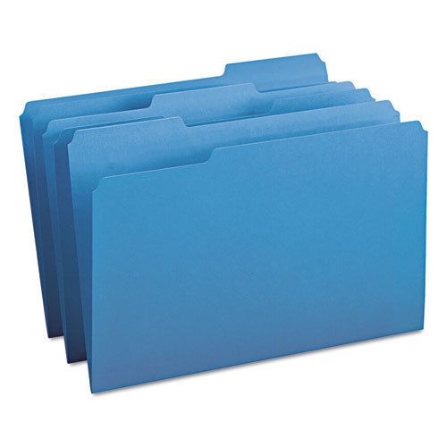 File Folders, 1/3 Cut Top Tab, Legal, Blue, 100/Box