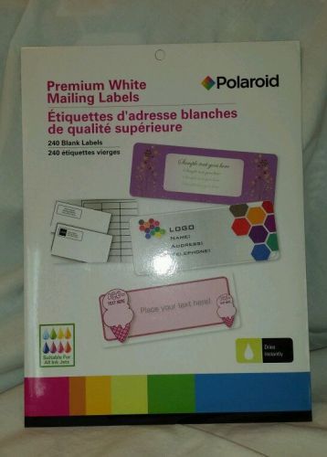 240 Polaroid Holiday Premium White Mailing Labels compatible with Avery 8160 NEW