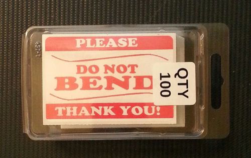 Qty 100 2 x 3 RED Please DO NOT BEND Thank You! Shipping Label/Sticker