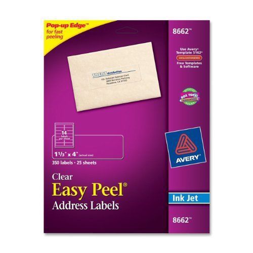 Avery easy peel mailing label - 1.33&#034; width x 4&#034; length - 350 / pack - (ave8662) for sale