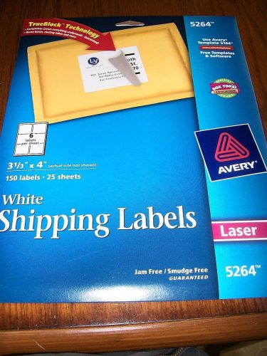 Avery Laser White Shipping Labels 5264 Jam Free/ Smudge Free Guaranteed NIP