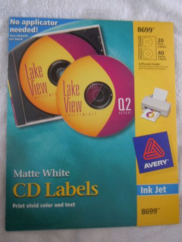 Avery 8699 Matt White CD Labels Ink Jet