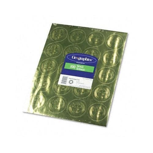 Geographics Gold Embossed Foil Seal, 100 per Pack (20014) New