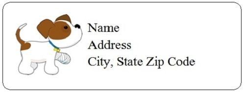 30 Personalized Cute Dog Return Address Labels Gift Favor Tags (dd52)