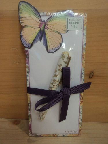 diecut notepad pen Lady Jayne 75 sheets Butterfly Sherbet note pad office gift