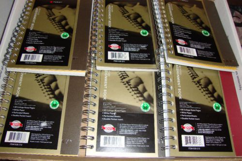 6 Recycled Assignment Books 5&#034; x 7&#034;  Assorted Colors