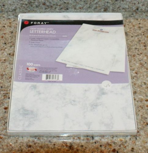 200 sheets linen grey marble letterhead foray 24 lb beautiful for sale