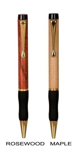Personalized Wood Ballpoint Gripper Pen -  Free Color Fill Engraving - Lot of 2