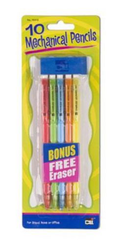 Charles Leonard Mechanical .7mm Pencils 10 Pack with Free Eraser