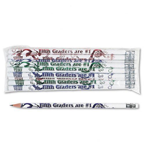 Moon Products Decorated Wood Pencil, Fifth Graders Are #1, Hb #2, White (7865b)