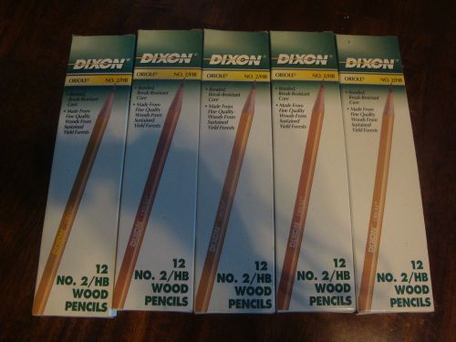 New 5 Dozen 60 DIXON ORIOLE  2/HB WOOD pencils MADE IN USA SCHOOL DRAWING