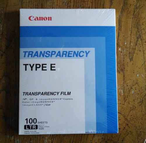 CANON Transparency Film  TYPE E  100 Sheets LTR  81/2&#034;x11&#034;  NP, GP,&amp; ImageRunner