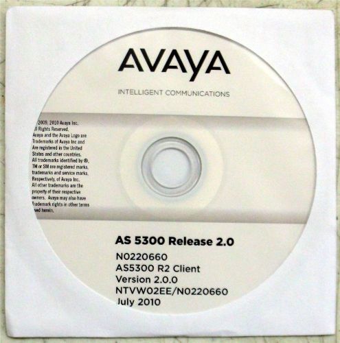 Avaya NTVW02EE AS 5300 Release 2.0 Clients Software