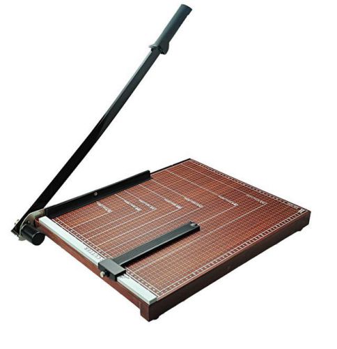 NEW A4 PAPER CUTTER GUILLOTINE WOODEN BASED PHOTO CARD CUTTING Brown
