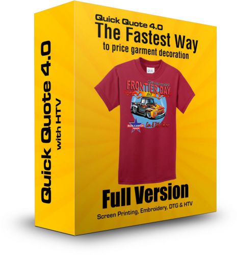 Software for screen printing, embroidery, dtg &amp; htv pricing. (download) for sale