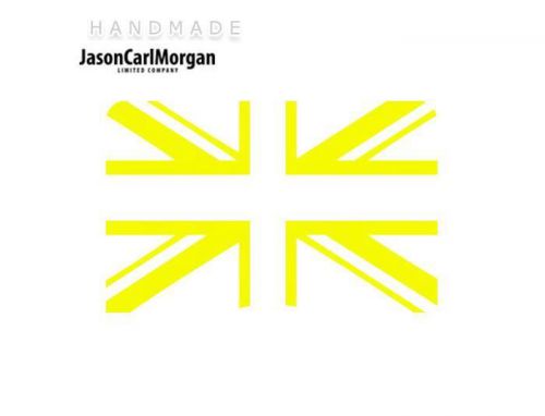 JCM® Iron On Applique Decal, Union Jack Neon Yellow