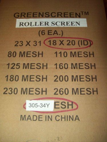 Sefar greenscreen roller panels 18&#034;x20&#034; w / 305.34 yellow screenmesh (6 per box) for sale